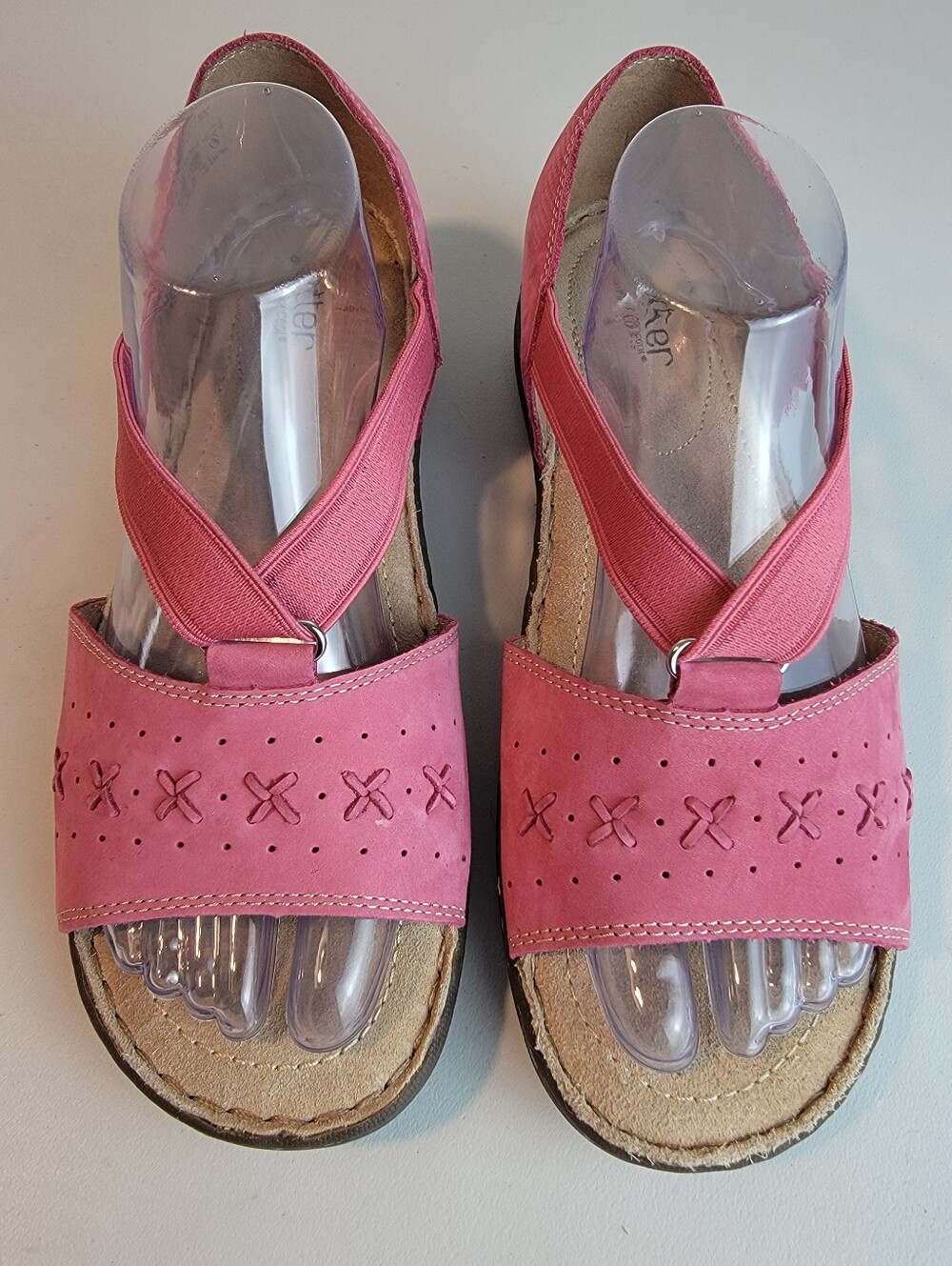 Hotter Comfort Concept Dotty Sandal Flat US Sz 11 Medium Pink Nubuck Leather New